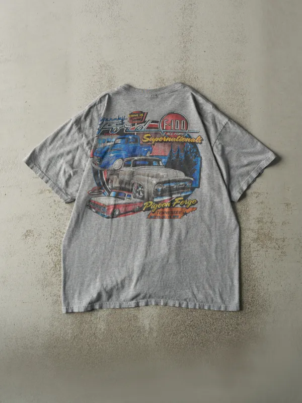 Vintage 10' Grey Ford Supernationals Pocket Tee (L) sold by Rebalance Vintage