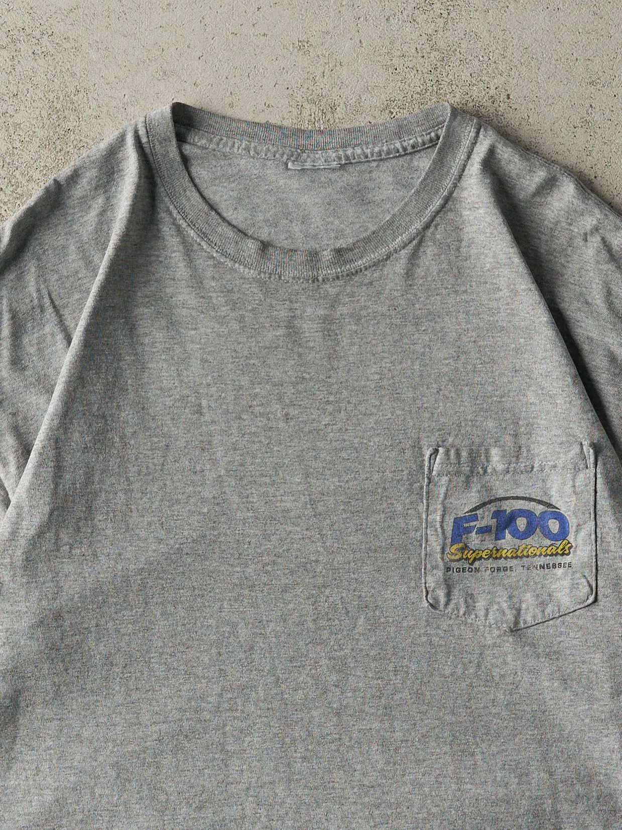 Vintage 10' Grey Ford Supernationals Pocket Tee (L) sold by Rebalance Vintage product image thumbnail 3