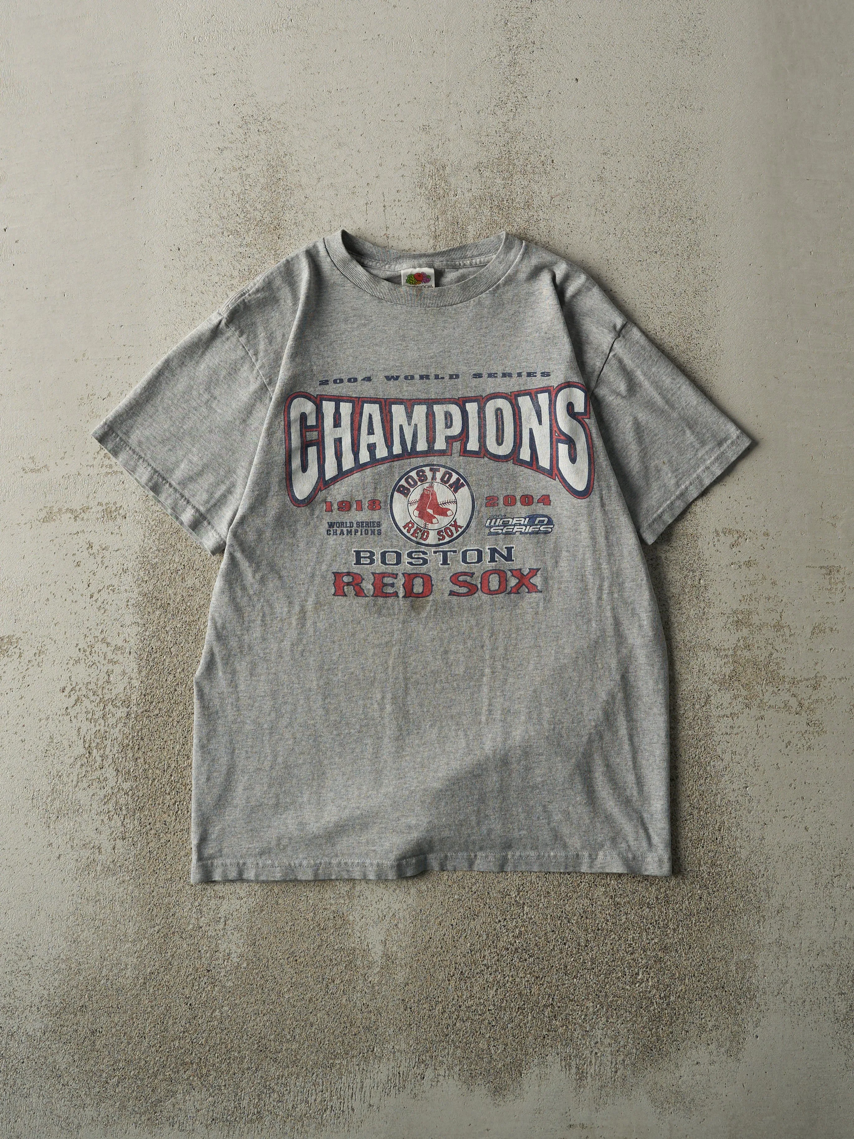 Vintage 04' Grey Boston Red Sox World Series Champions Tee (S) sold by Rebalance Vintage
