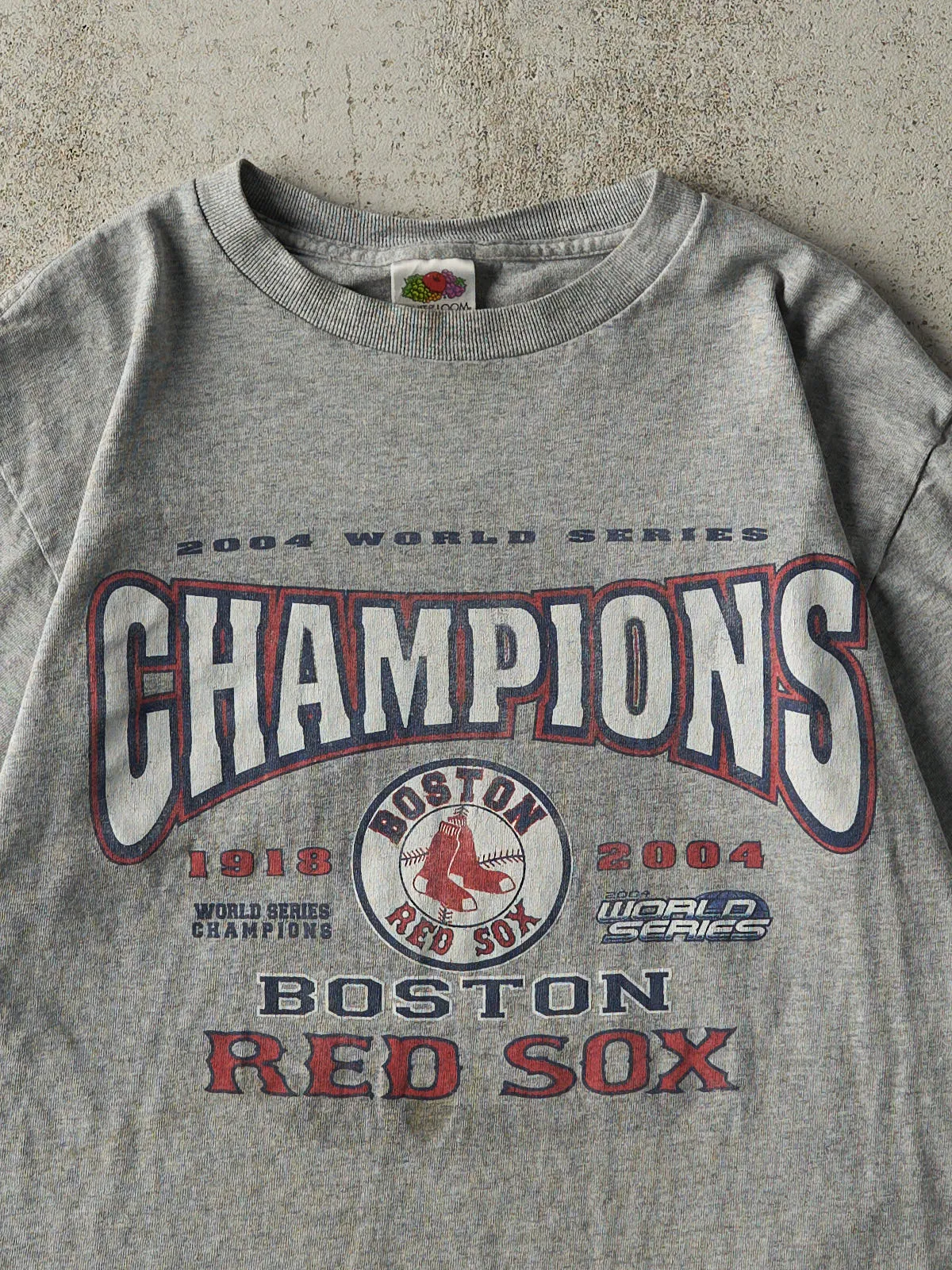 Vintage 04' Grey Boston Red Sox World Series Champions Tee (S) sold by Rebalance Vintage product image thumbnail 2