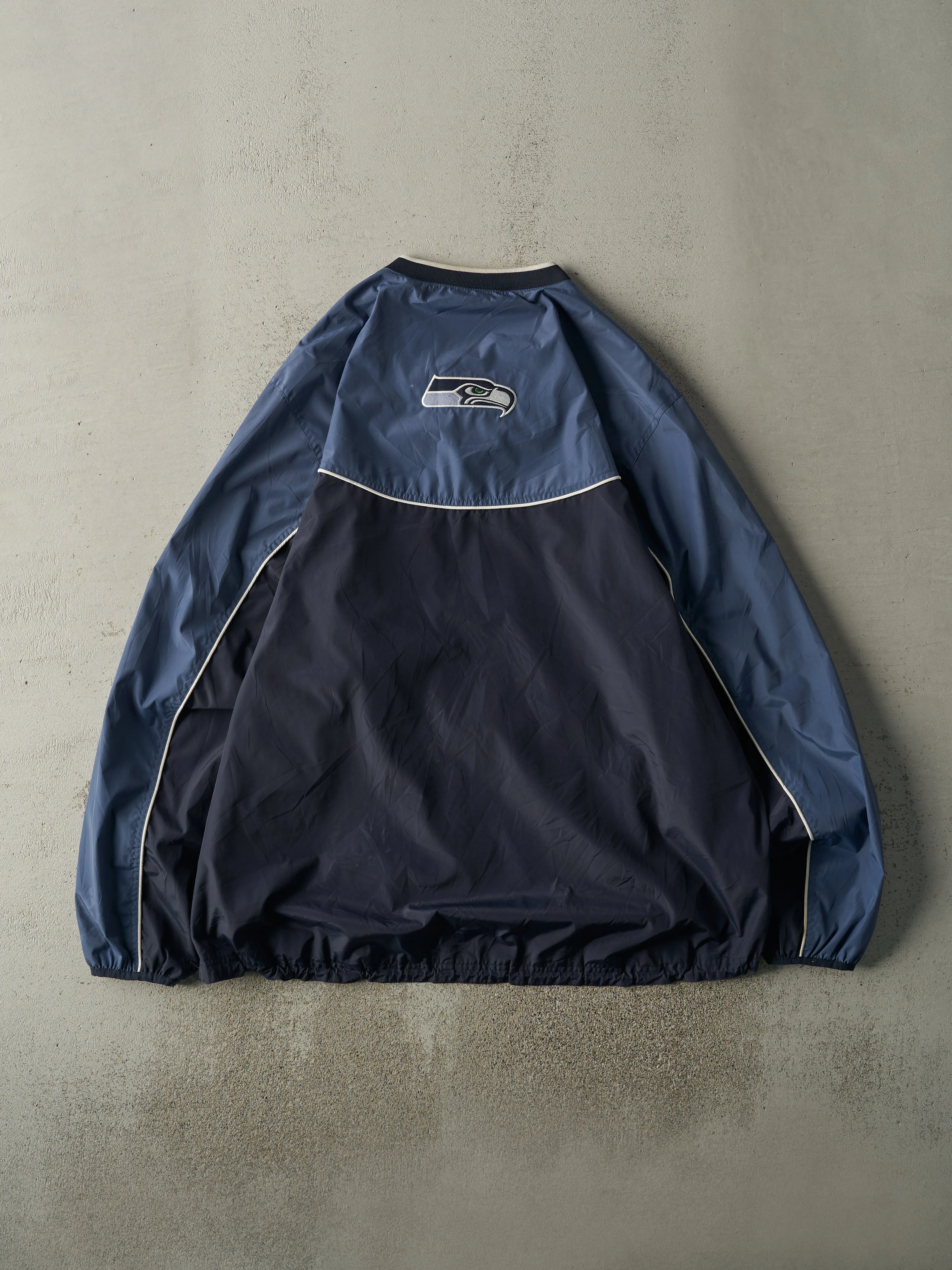 Vintage Y2K Blue Seattle Seahawks Pullover Windbreaker Jacket (XXL) sold by Rebalance Vintage product image thumbnail 2