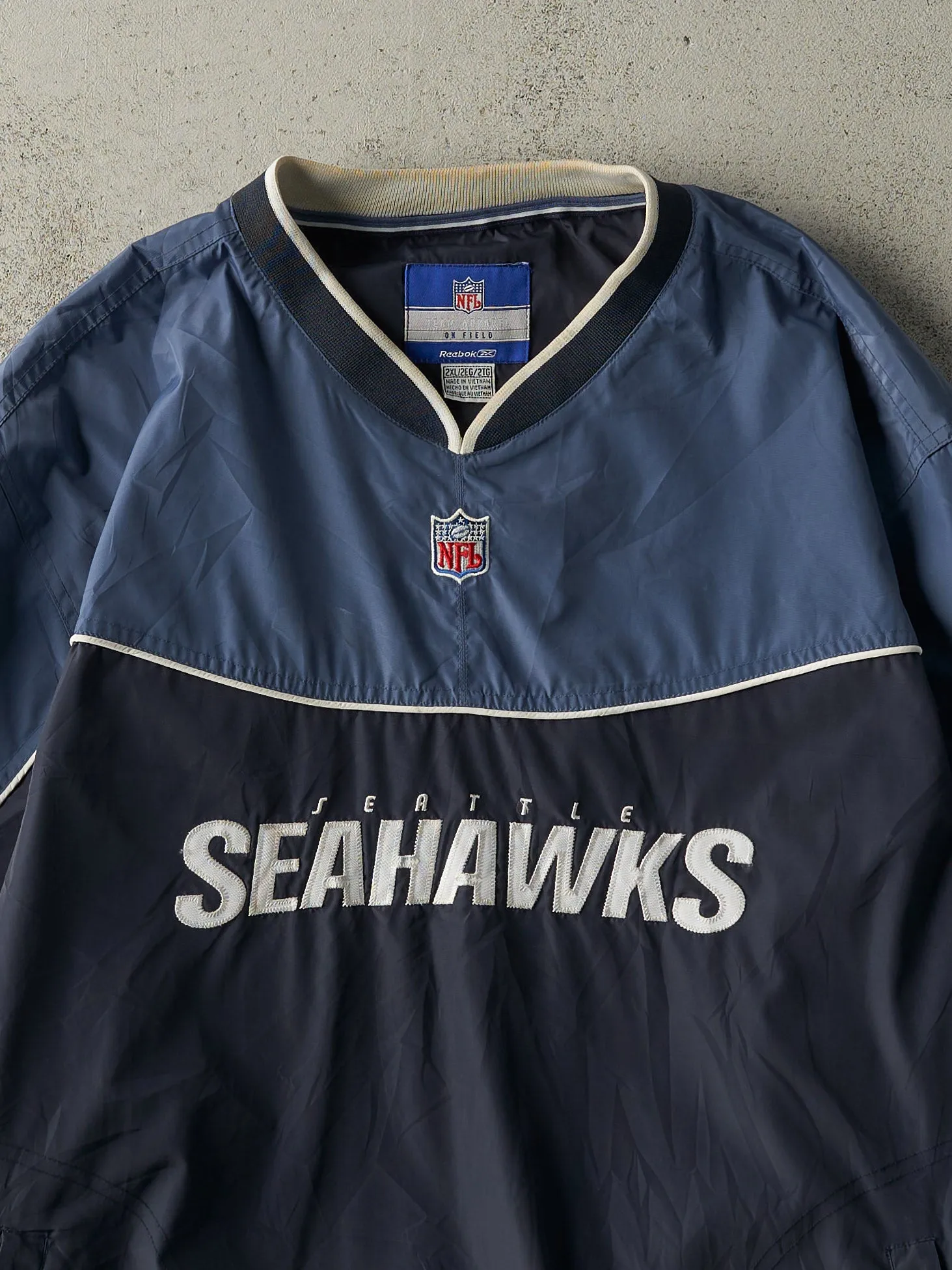 Vintage Y2K Blue Seattle Seahawks Pullover Windbreaker Jacket (XXL) sold by Rebalance Vintage product image thumbnail 3