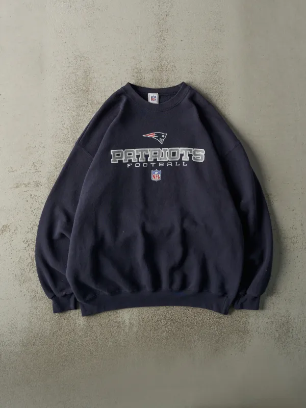 Vintage Y2K Navy Blue New England Patriots Crewneck (L) sold by Rebalance Vintage