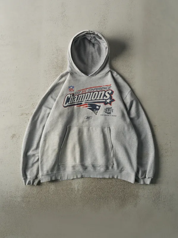 Vintage 07' Grey AFC Champion New England Patriots Hoodie (XL) sold by Rebalance Vintage