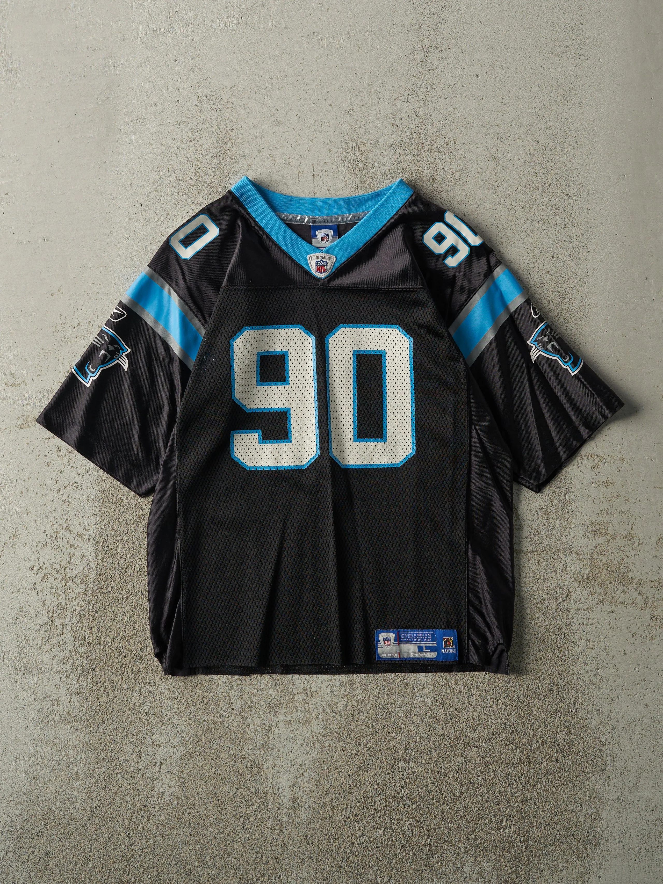 Vintage Y2K Black Carolina Panthers #90 Peppers Cropped Jersey (XS) sold by Rebalance Vintage