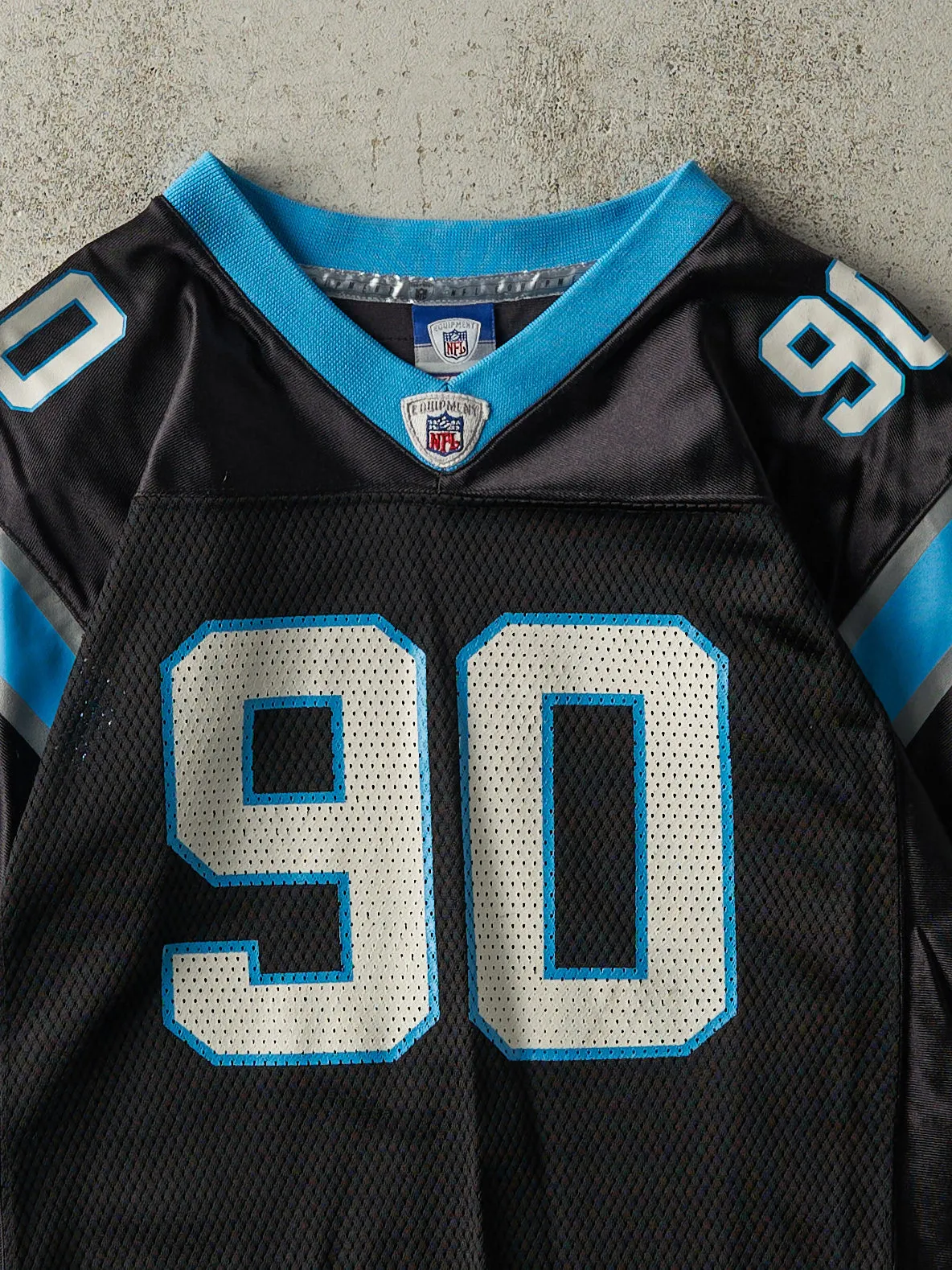 Vintage Y2K Black Carolina Panthers #90 Peppers Cropped Jersey (XS) sold by Rebalance Vintage product image thumbnail 3