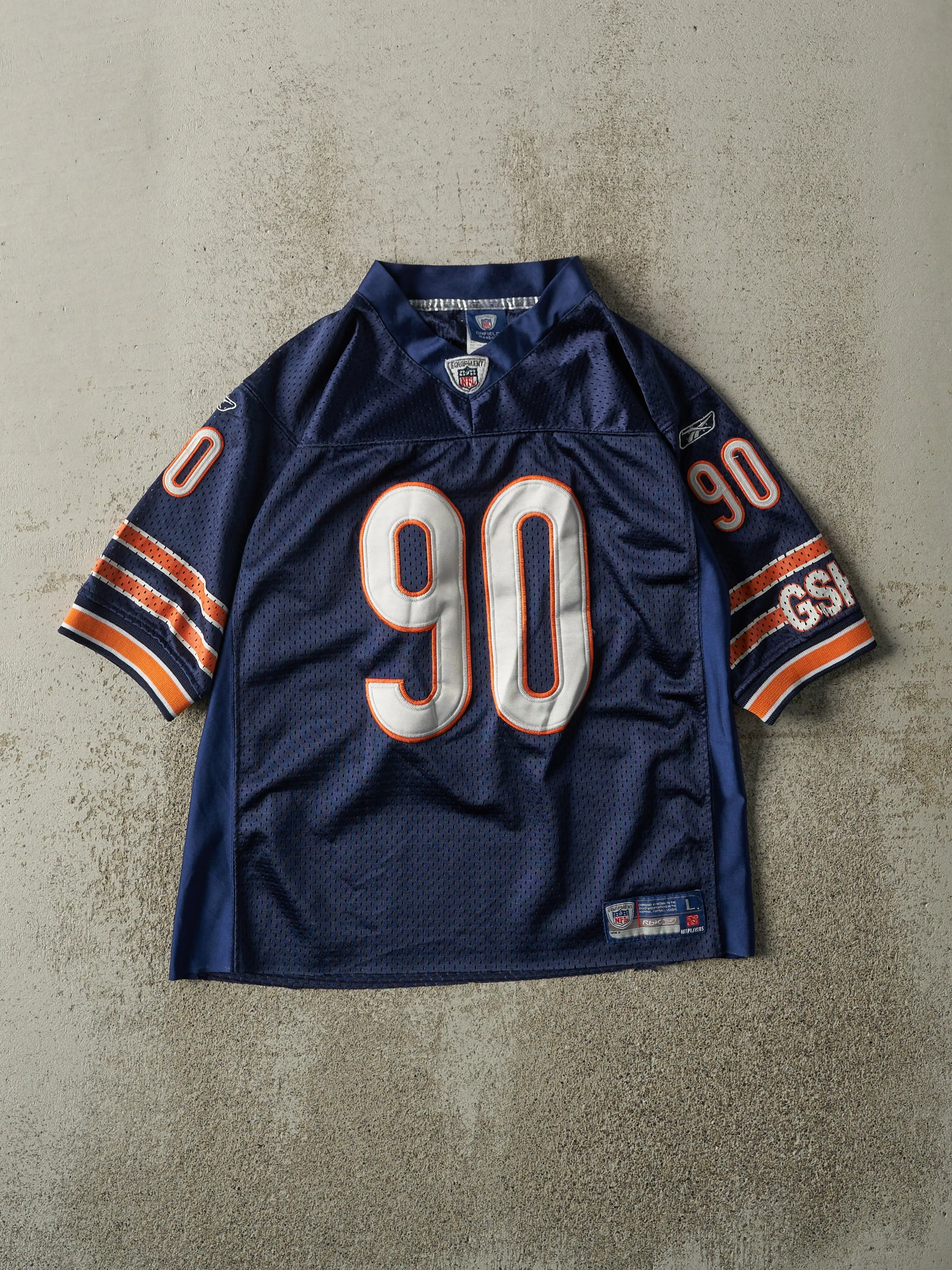 Vintage Y2K Navy Blue Chicago Bears #90 Peppers Cropped Jersey (XS/S) sold by Rebalance Vintage