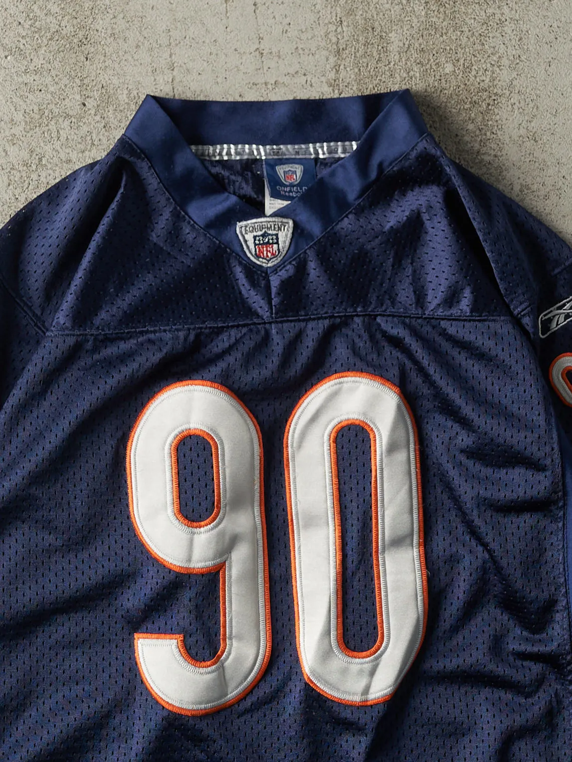 Vintage Y2K Navy Blue Chicago Bears #90 Peppers Cropped Jersey (XS/S) sold by Rebalance Vintage product image thumbnail 3