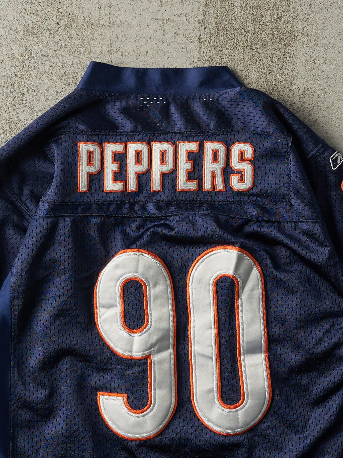 Vintage Y2K Navy Blue Chicago Bears #90 Peppers Cropped Jersey (XS/S) sold by Rebalance Vintage product image thumbnail 4