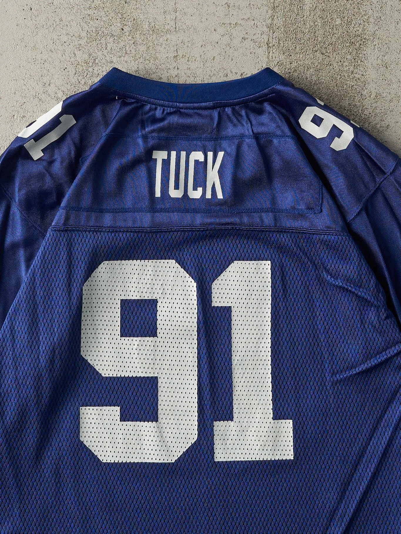 Vintage Y2K Navy Blue New York Giants #91 Tuck Cropped Jersey (M) sold by Rebalance Vintage product image thumbnail 4