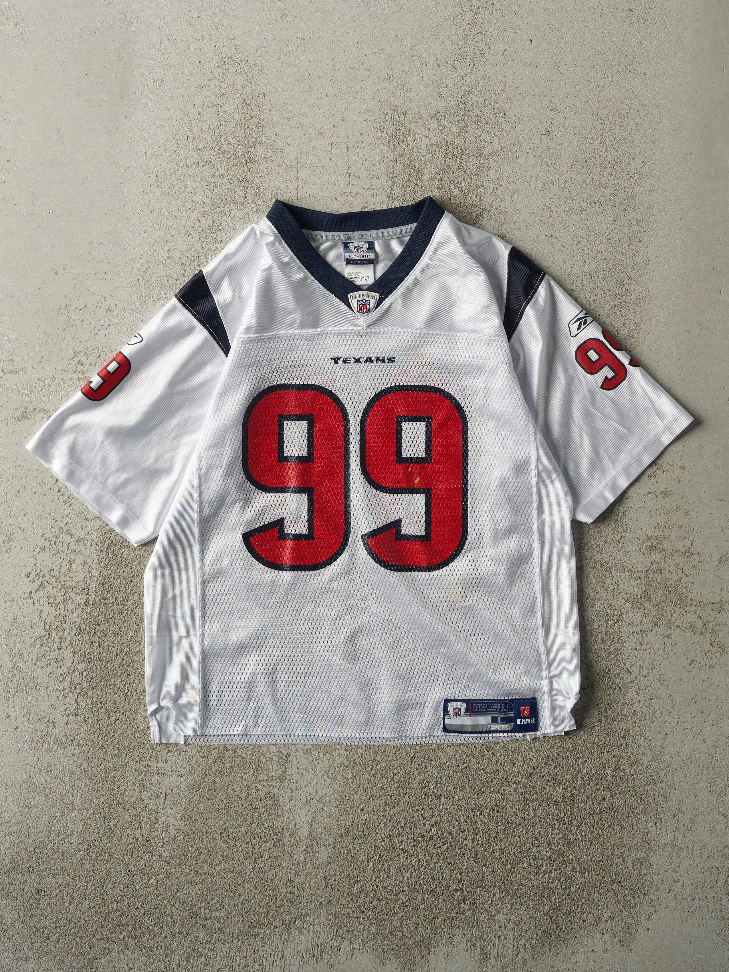 Vintage Y2K White Houston Texans #99 Watt Cropped Jersey (S) sold by Rebalance Vintage
