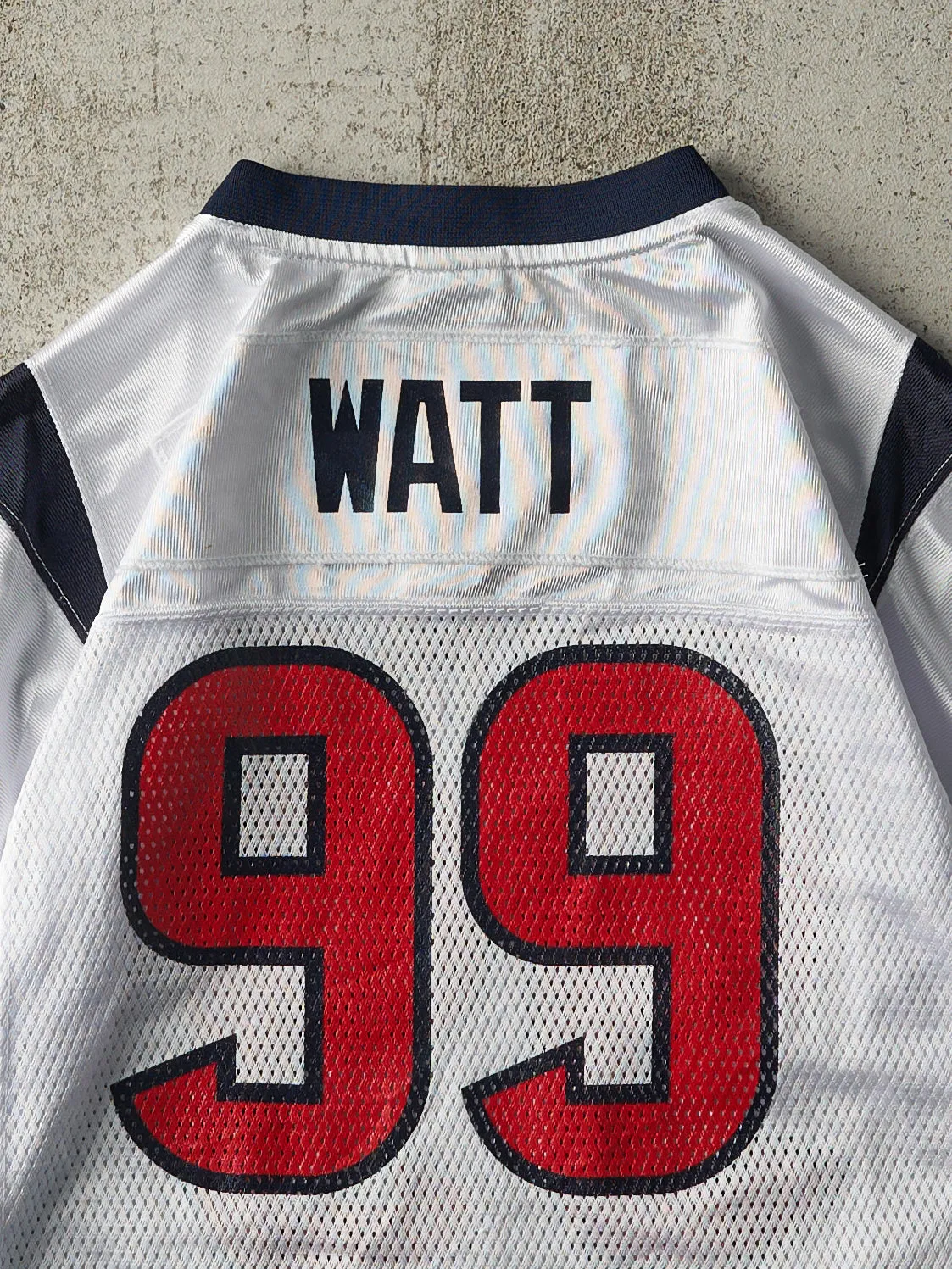 Vintage Y2K White Houston Texans #99 Watt Cropped Jersey (S) sold by Rebalance Vintage product image thumbnail 4