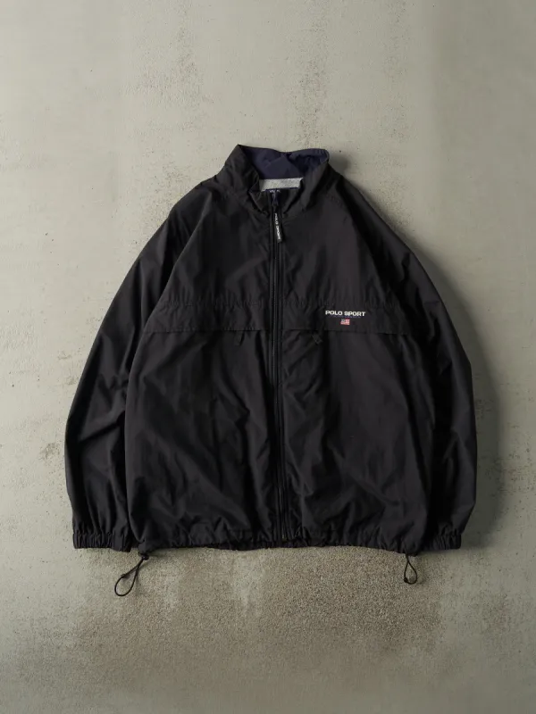 Vintage Y2K Black & Navy Polo Sport Zip Up Windbreaker (XL) sold by Rebalance Vintage
