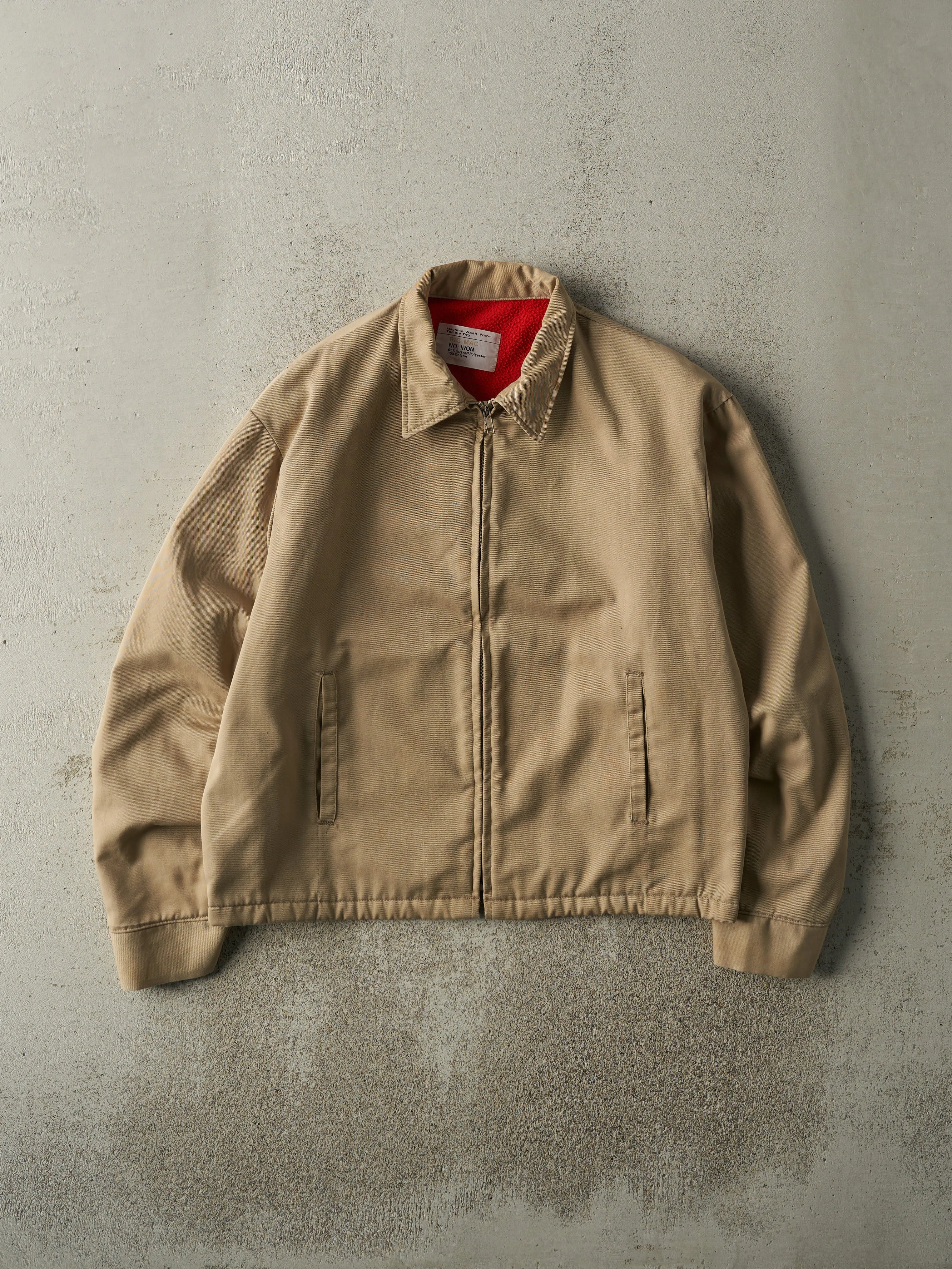 Vintage 90s Beige Fleece Lined Work Jacket (L) sold by Rebalance Vintage