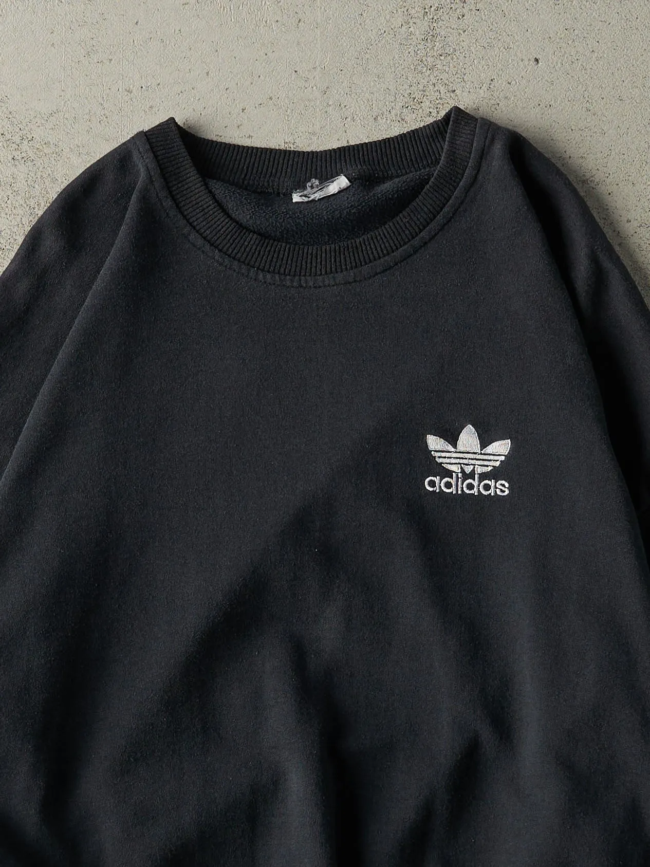Vintage 90s Black Adidas Embroidered Boxy Crewneck (XL) sold by Rebalance Vintage product image thumbnail 2
