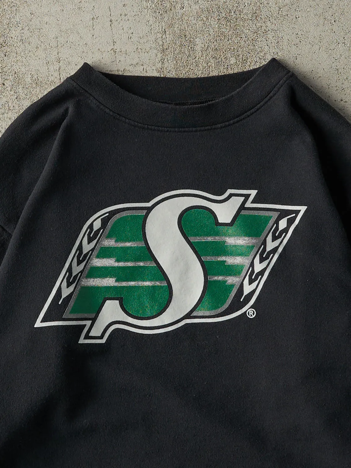 Vintage 90s Black Saskatchewan Roughriders CFL Crewneck (S/M) sold by Rebalance Vintage product image thumbnail 2