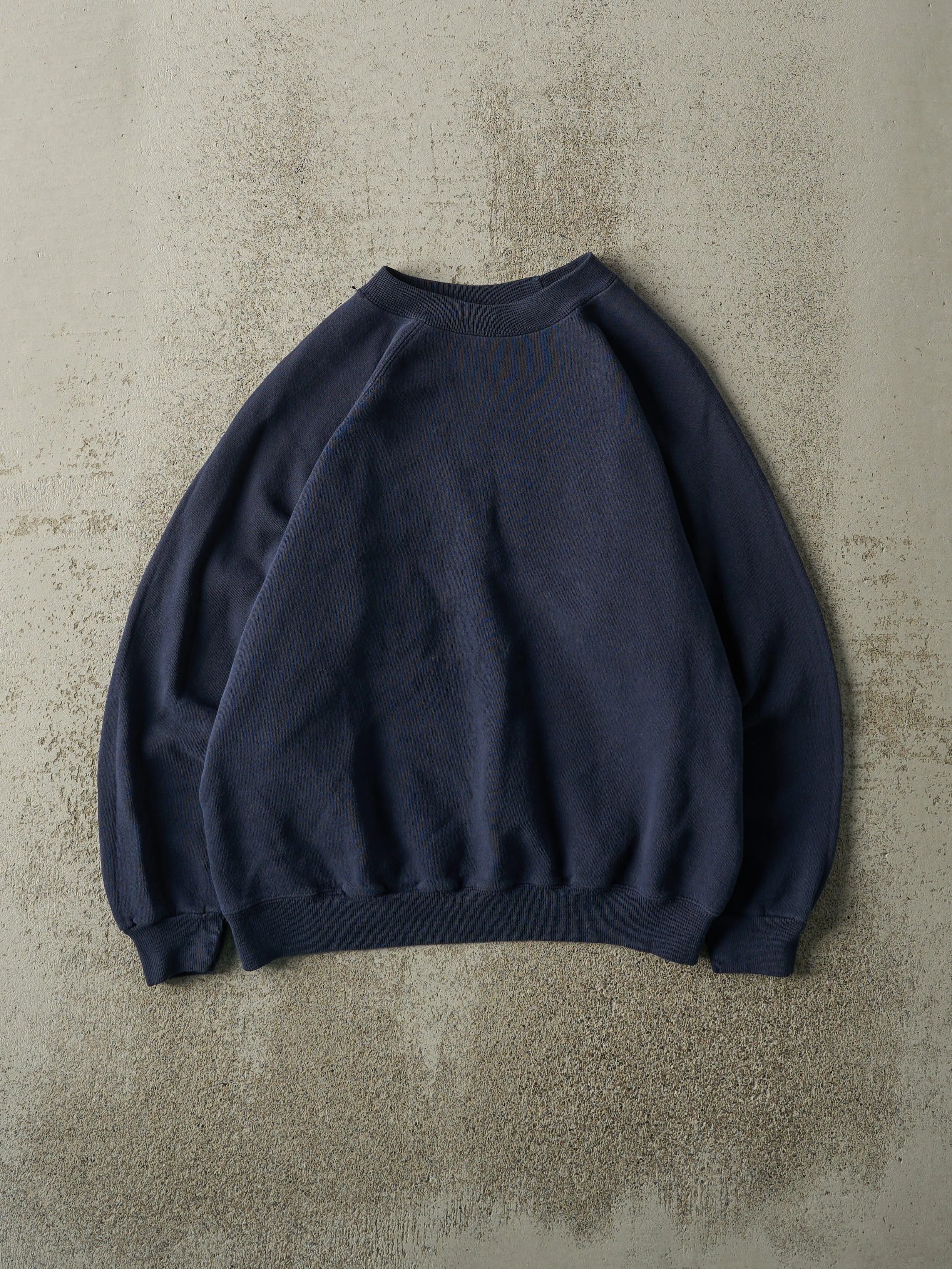 Vintage 90s Navy Blue Blank Crewneck (S/M) sold by Rebalance Vintage