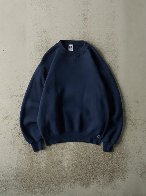 Vintage 90s Navy Blue Blank Russell Athletic Crewneck (S) sold by Rebalance Vintage