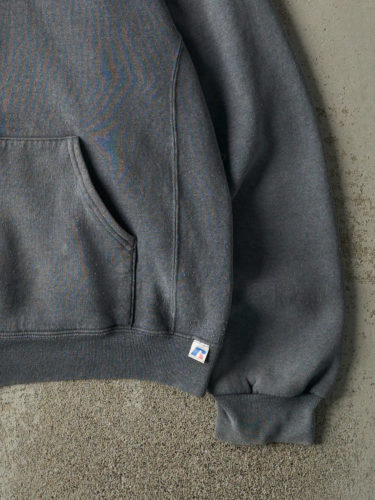Vintage Y2K Washed Grey Russell Athletic Zip Up Hoodie (M) sold by Rebalance Vintage product image thumbnail 3