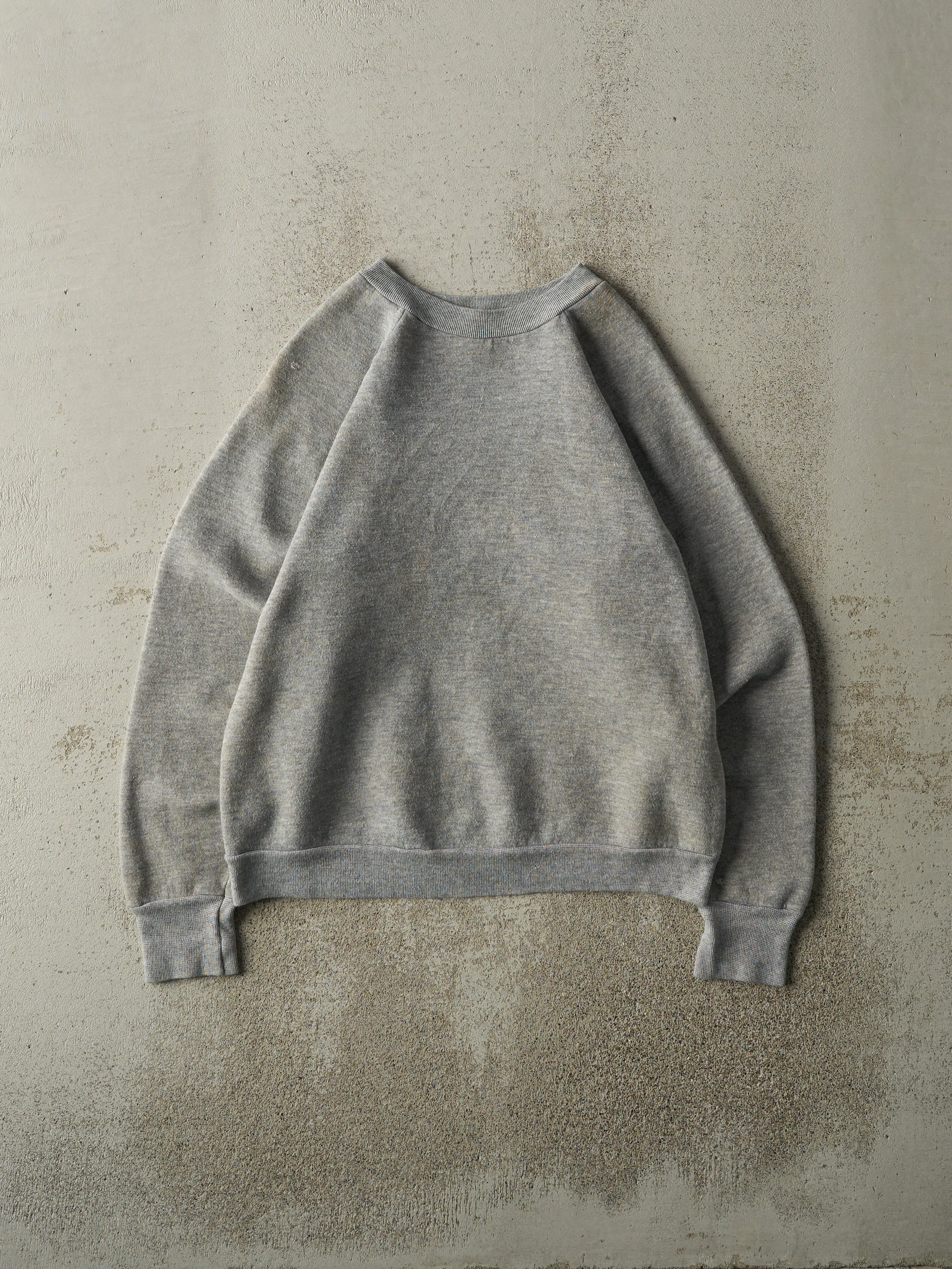 Vintage 80s Grey Blank Crewneck (M) sold by Rebalance Vintage