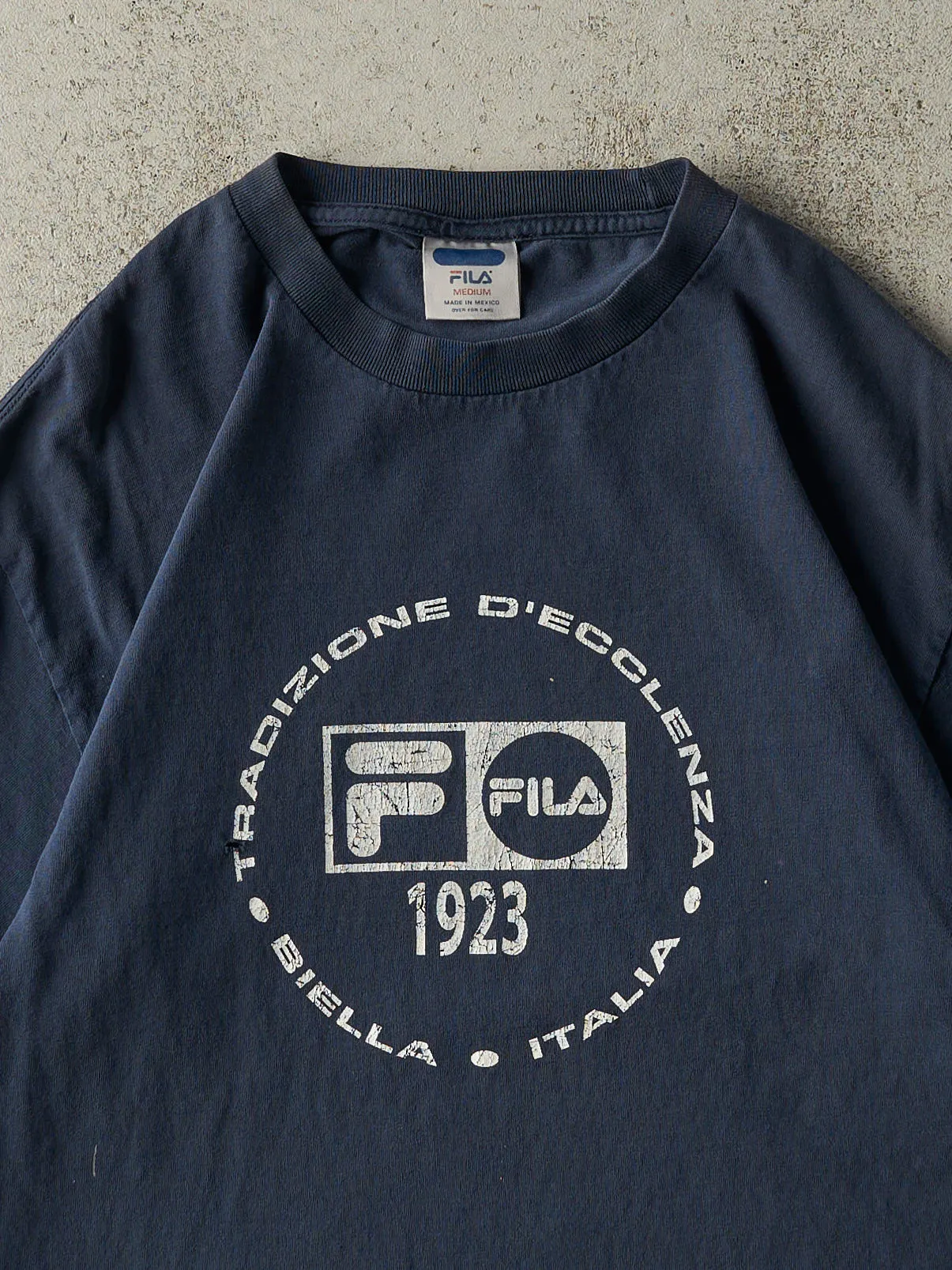 Vintage Y2K Navy Blue Fila Italia Tee (M) sold by Rebalance Vintage product image thumbnail 2