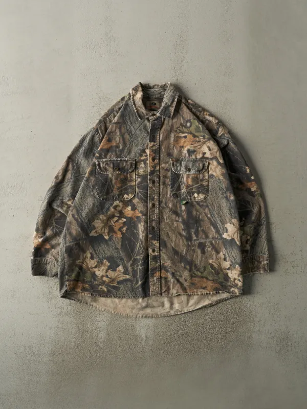 Vintage 90s Camo Mossy Oak Button Up Long Sleeve (XL) sold by Rebalance Vintage