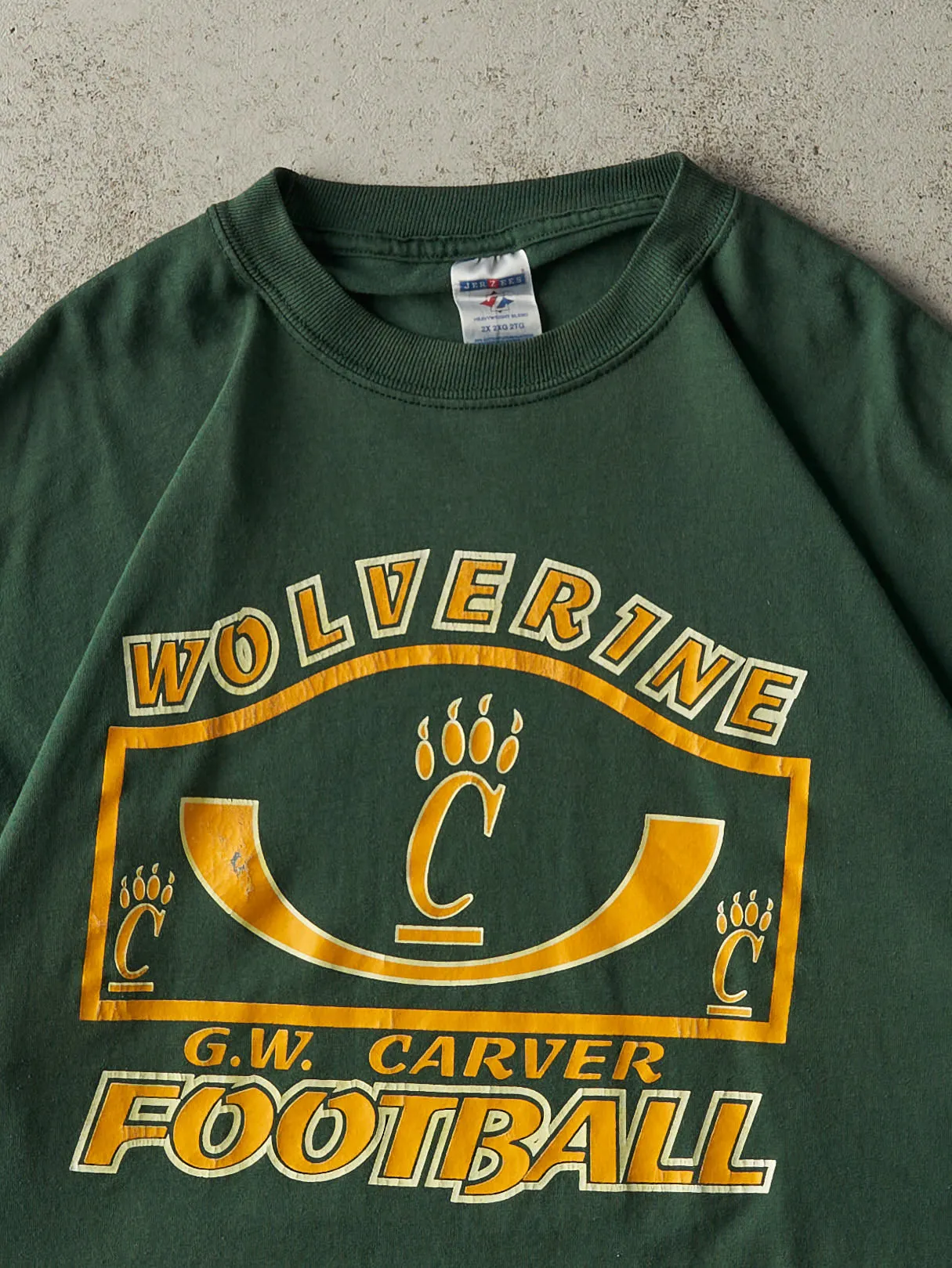 Vintage Y2K Green G.W. Carver Wolverine Football Tee (XL/XXL) sold by Rebalance Vintage product image thumbnail 3