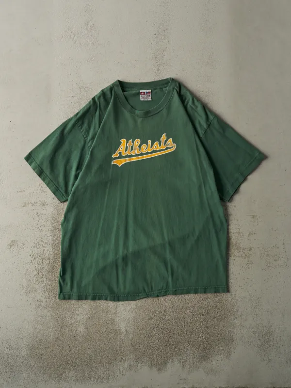 Vintage 90s Green Atheists Tee (L) sold by Rebalance Vintage