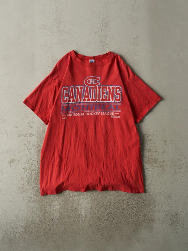 Vintage 90s Red Montreal Canadians Russell Athletic Tee (M/L) sold by Rebalance Vintage