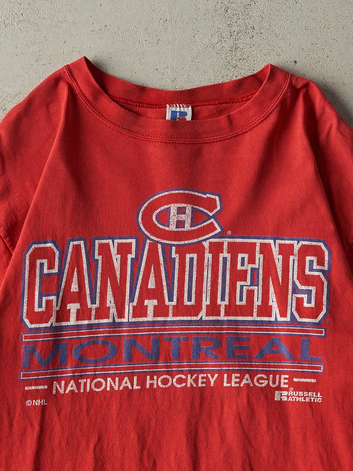Vintage 90s Red Montreal Canadians Russell Athletic Tee (M/L) sold by Rebalance Vintage product image thumbnail 2