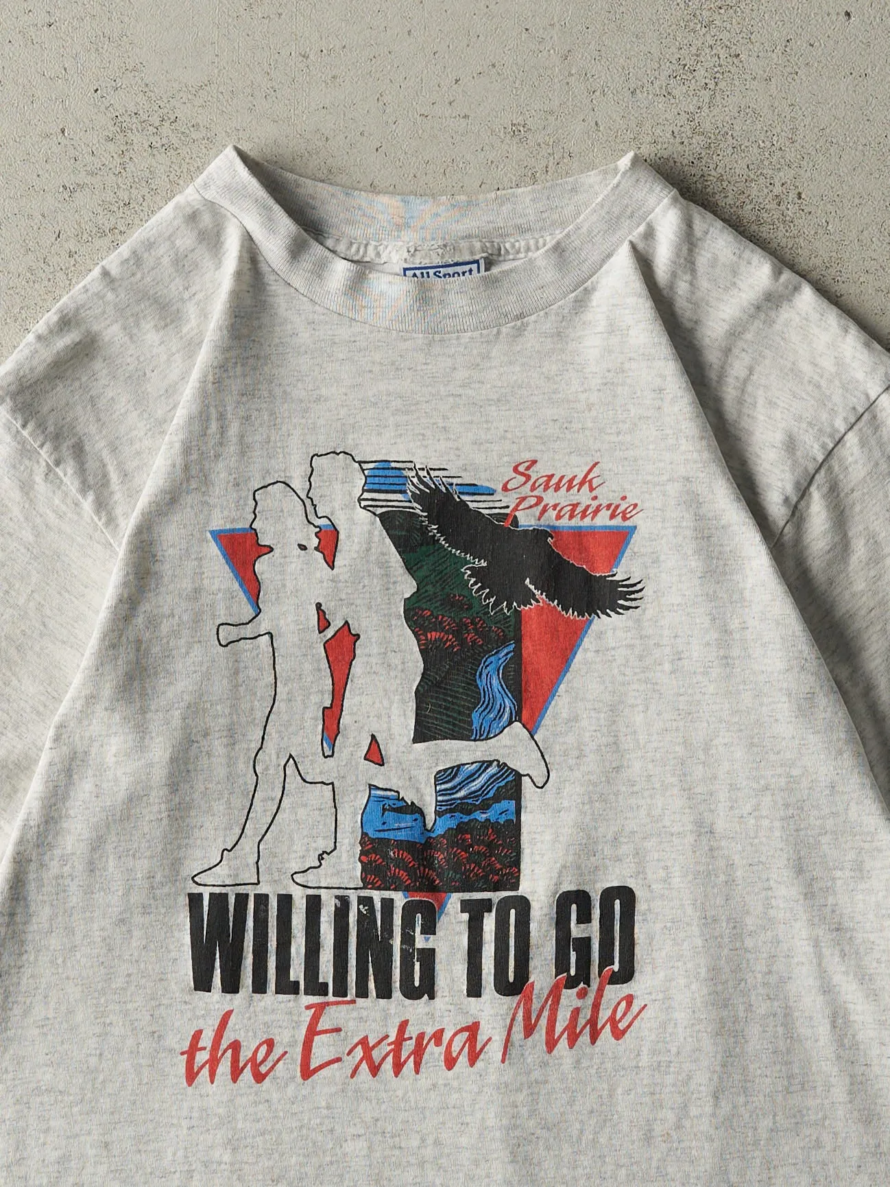 Vintage 90s Heather Grey Sauk Prairie Single Stitch Tee (M) sold by Rebalance Vintage product image thumbnail 2