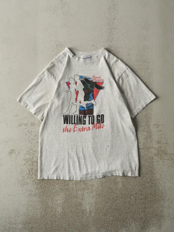 Vintage 90s Heather Grey Sauk Prairie Single Stitch Tee (M) sold by Rebalance Vintage