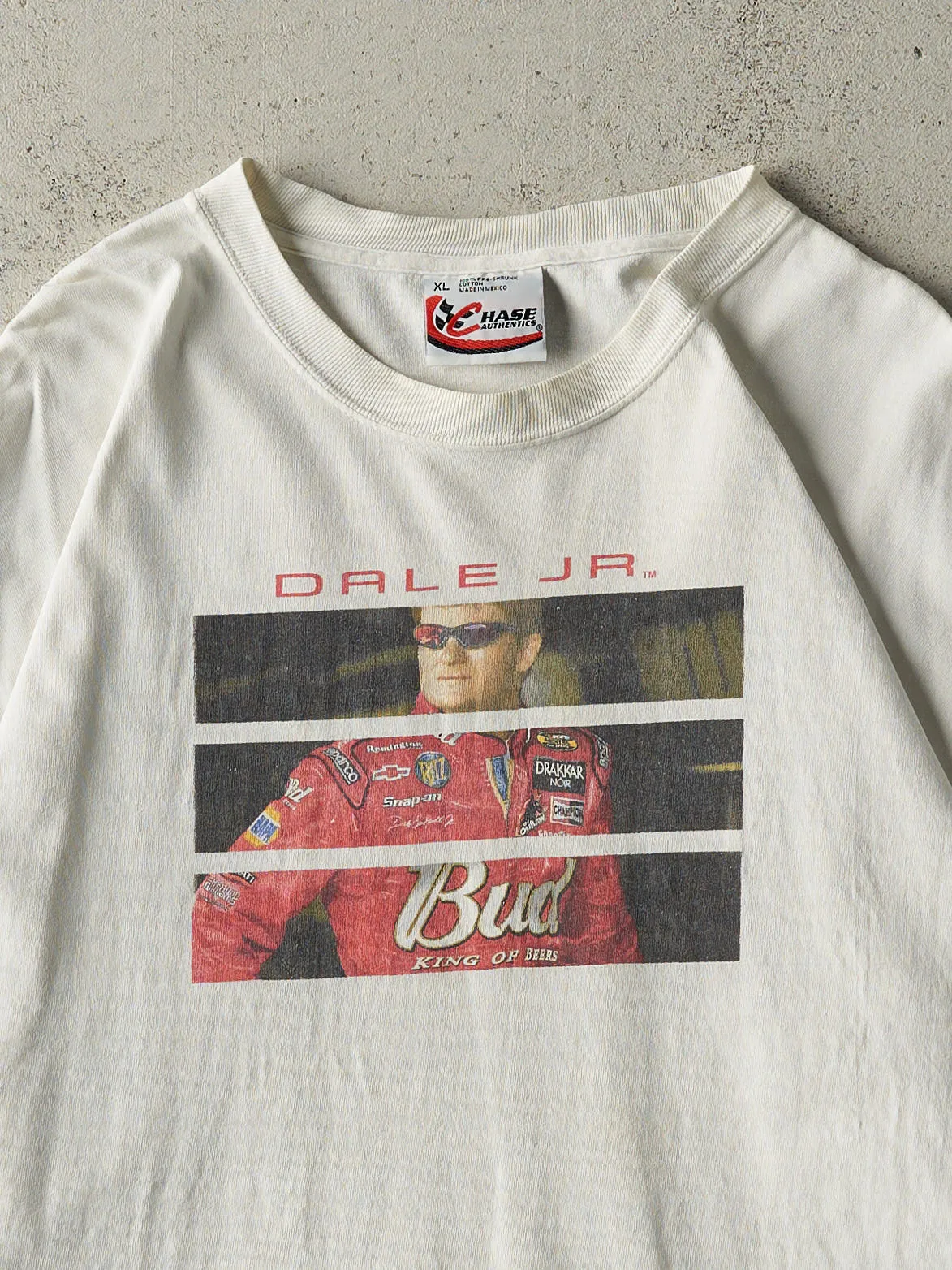Vintage Y2K White Dale Earnhardt Jr Tee (XL) sold by Rebalance Vintage product image thumbnail 3