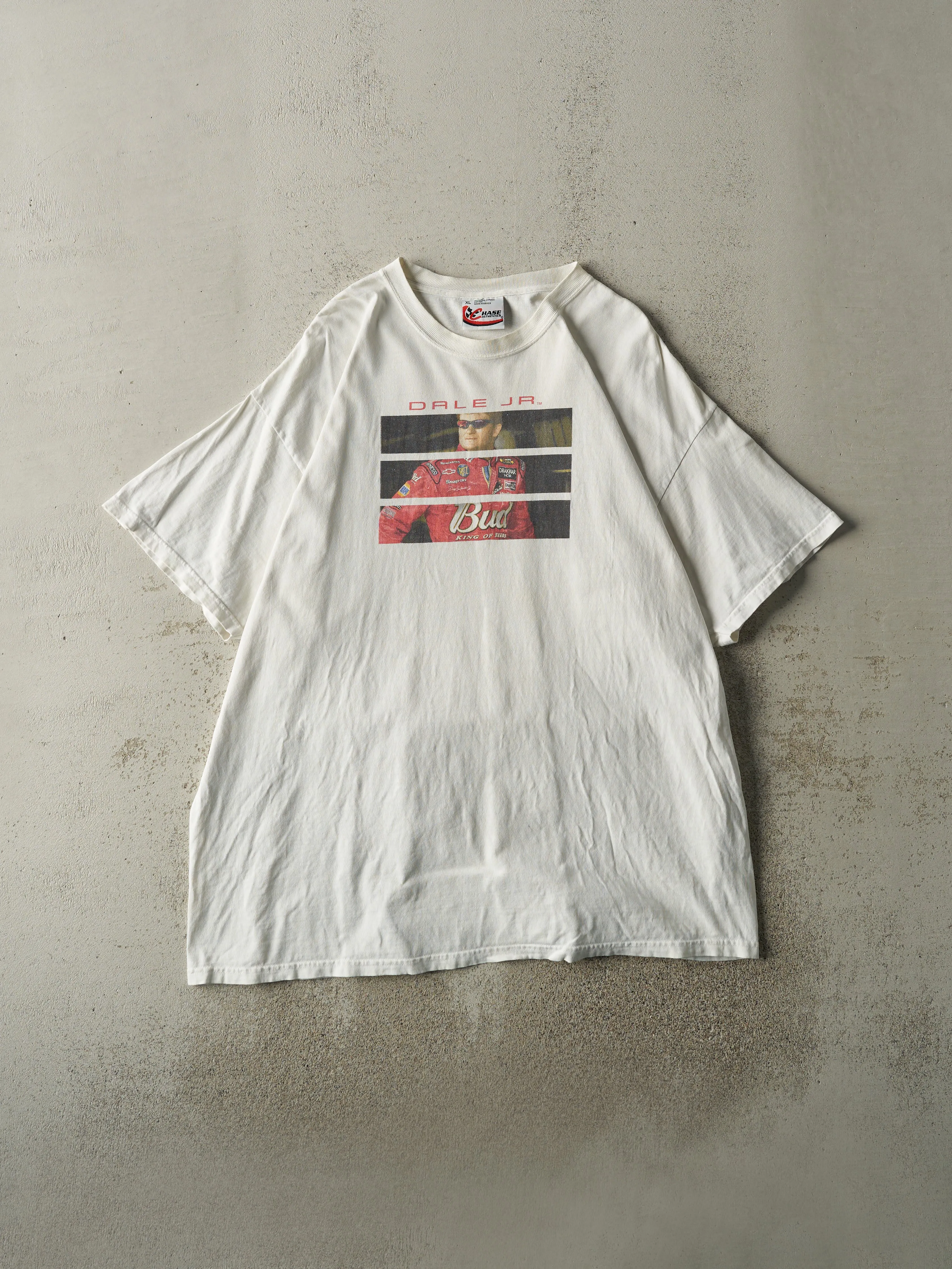 Vintage Y2K White Dale Earnhardt Jr Tee (XL) sold by Rebalance Vintage