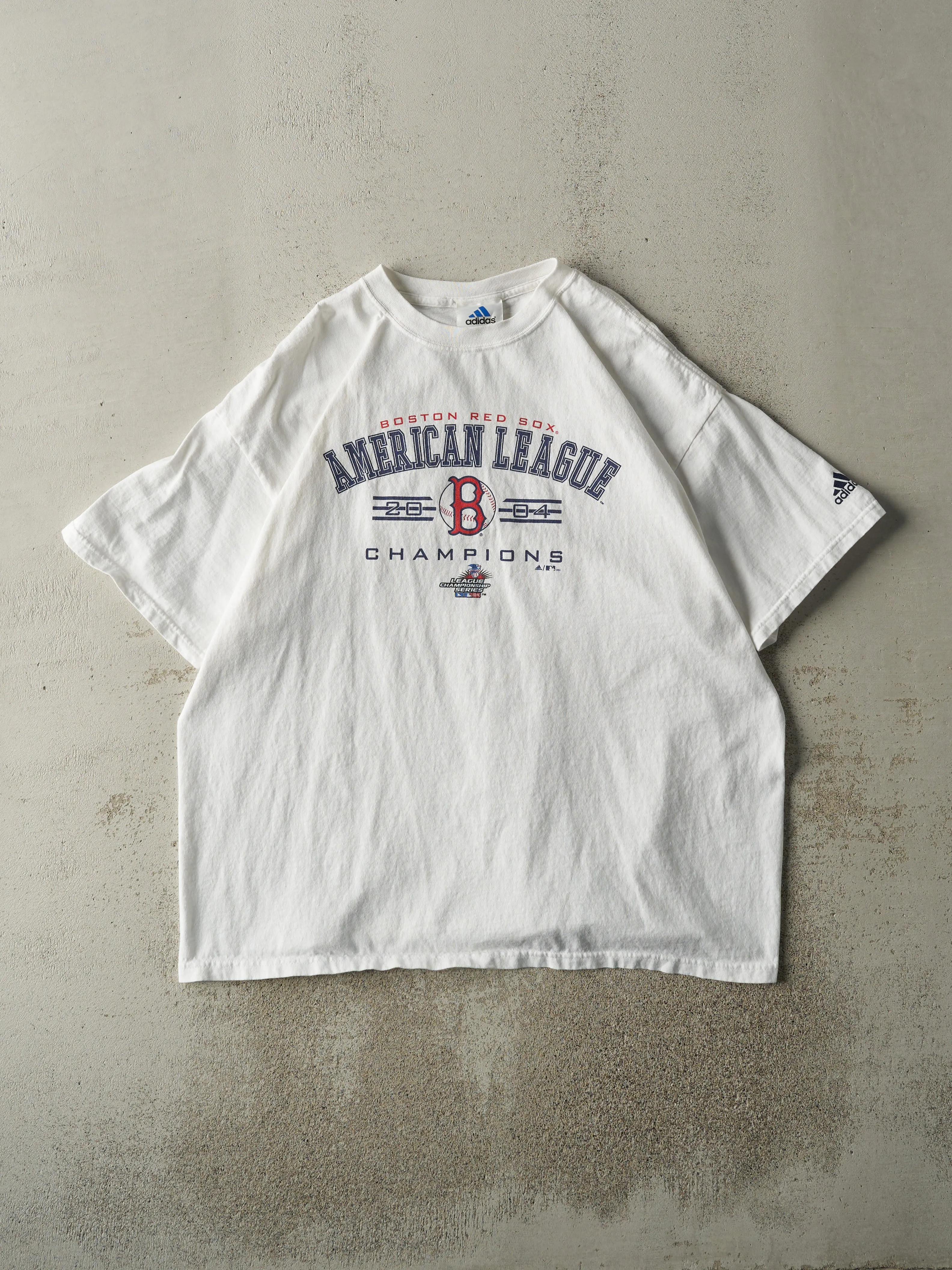 Vintage 04' White Boston Red Sox American League Champions Tee (L/XL) sold by Rebalance Vintage