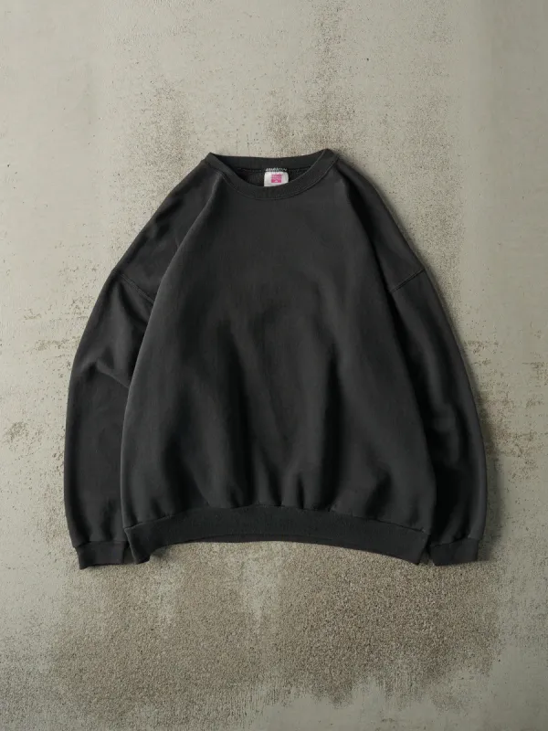 Vintage 90s Faded Black Blank Boxy Crewneck (L) sold by Rebalance Vintage