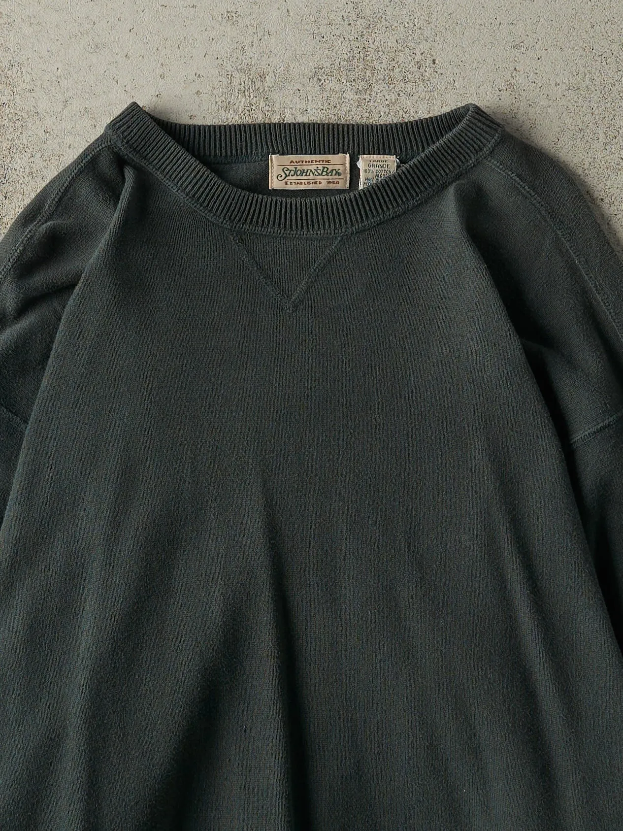 Vintage 90s Green Knit Crewneck (L) sold by Rebalance Vintage product image thumbnail 2