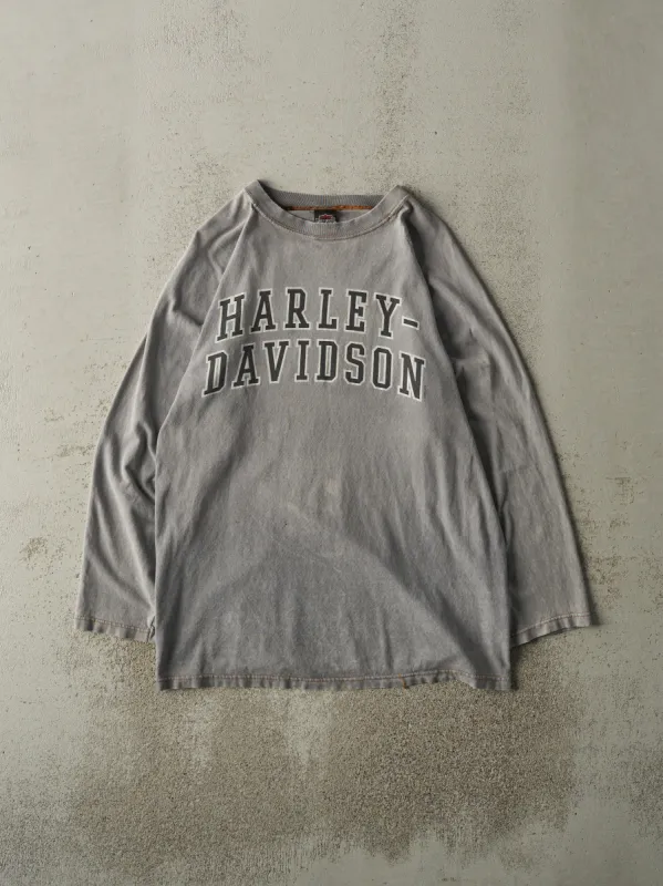 Vintage 00' Grey Lively Ontario Harley Davidson Long Sleeve (M) sold by Rebalance Vintage
