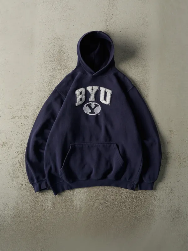 Vintage Y2K Navy Blue Embroidered BYU University Hoodie (M) sold by Rebalance Vintage