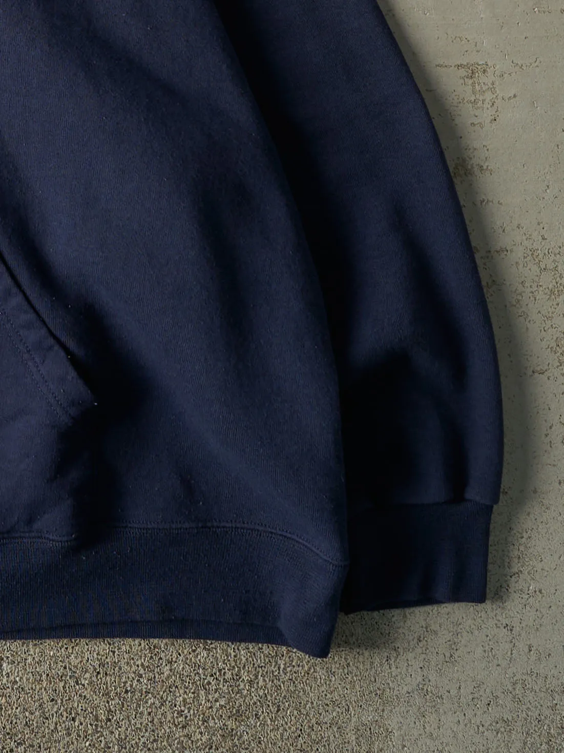 Vintage 90s Navy Blue Blank Hoodie (XL) sold by Rebalance Vintage product image thumbnail 3