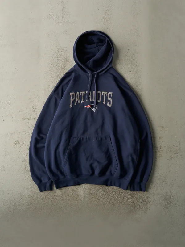 Vintage Y2K Navy Blue New England Patriots Hoodie (L) made by Rebalance Vintage