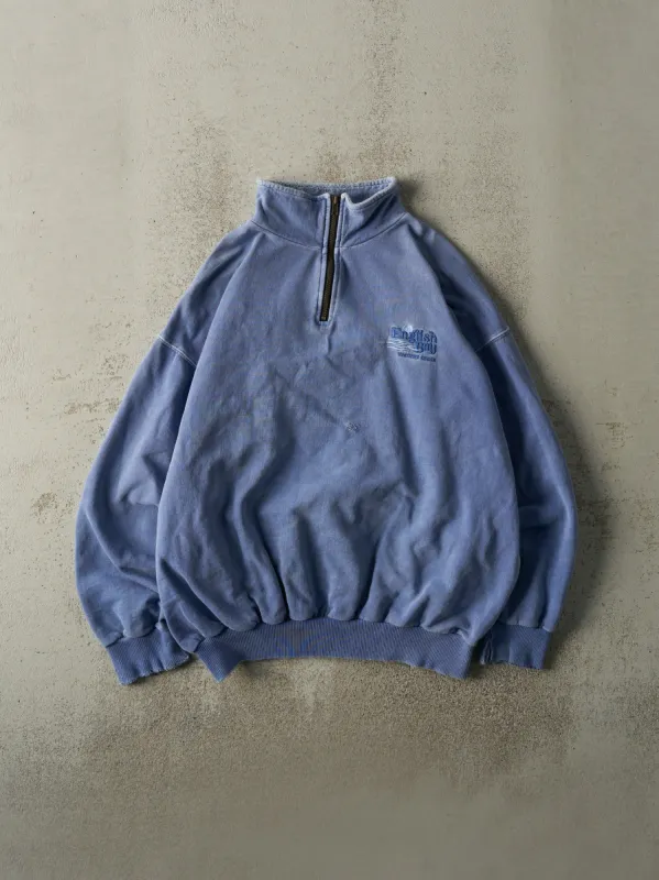 Vintage 90s Washed Blue Embroidered English Bay Quarter Zip (XL) sold by Rebalance Vintage