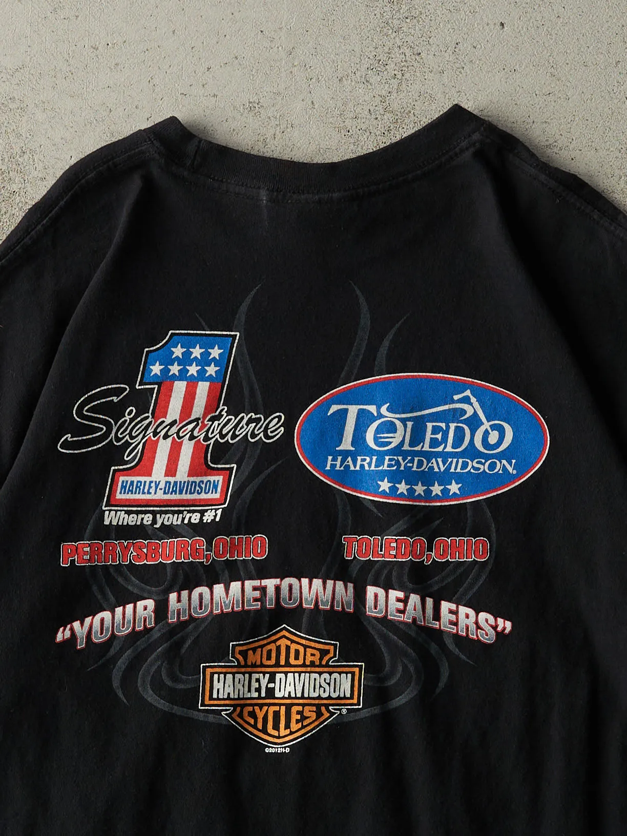 Vintage 12' Black Ohio Harley Davidson Tee (L) sold by Rebalance Vintage product image thumbnail 4