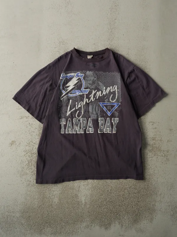 Vintage 91' Faded Black Tampa Bay Lightning Single Stitch Tee (L) sold by Rebalance Vintage