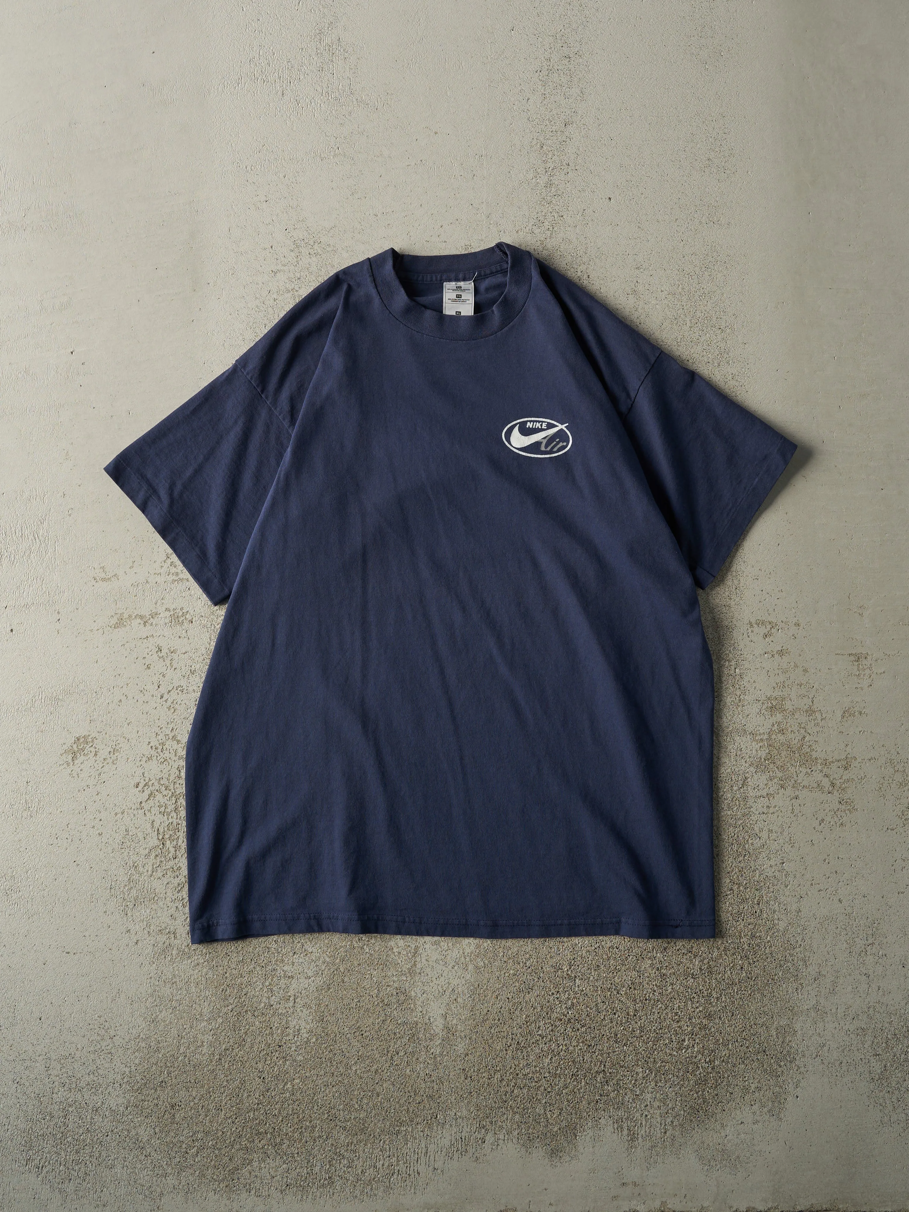 Vintage 90s Navy Blue Nike Air Bootleg Single Stitch Tee (M/L) sold by Rebalance Vintage