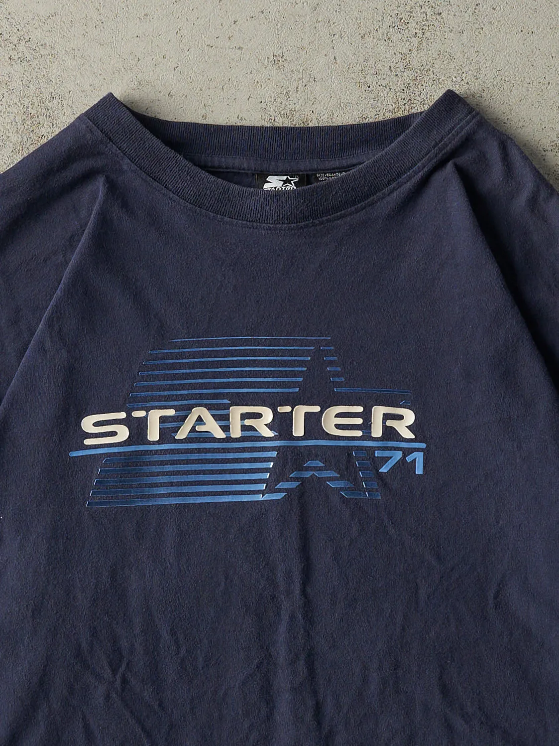 Vintage Y2K Navy Blue Starter Long Sleeve (L) sold by Rebalance Vintage product image thumbnail 2
