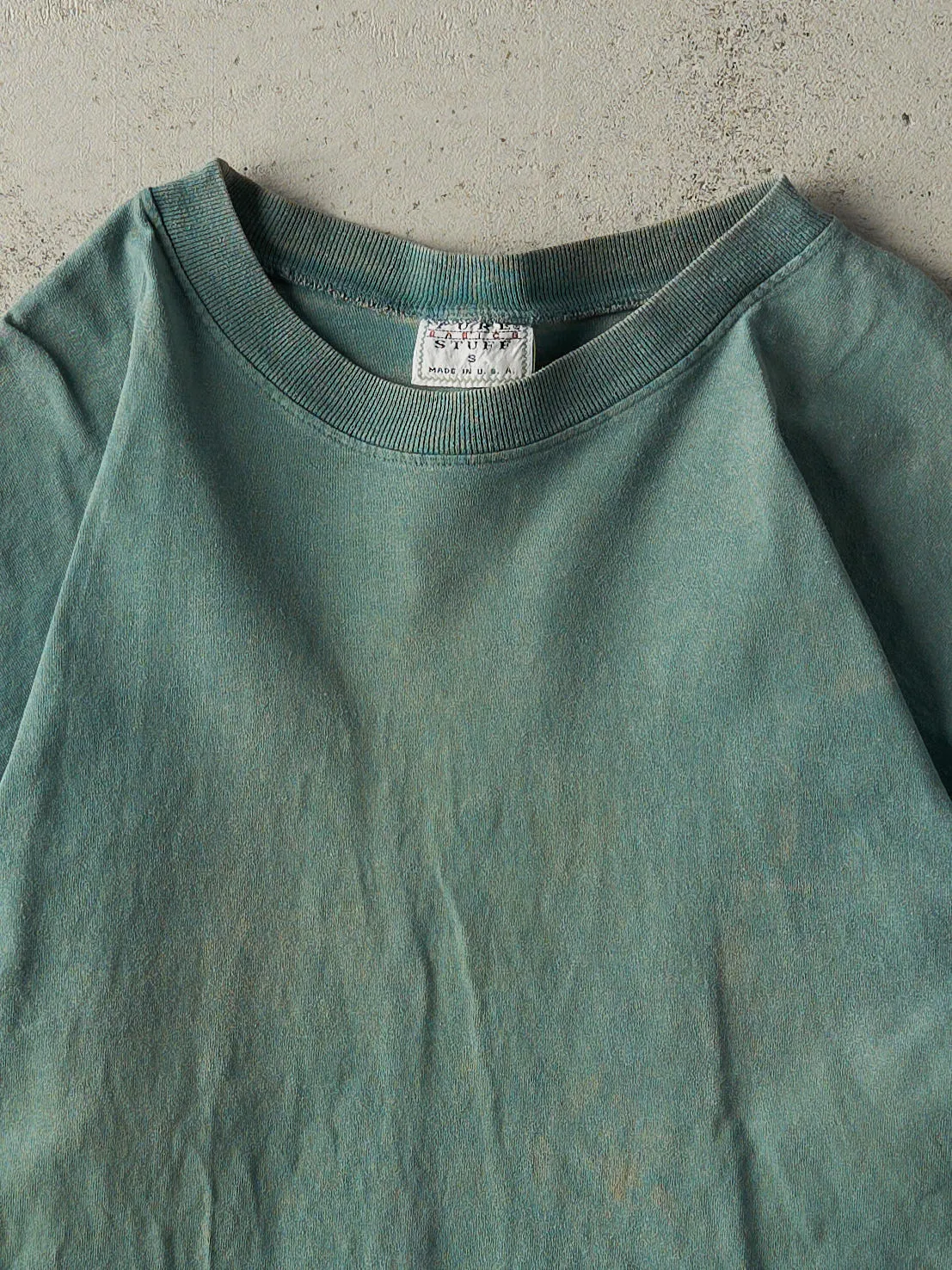 Vintage 90s Sun Faded Green Blank Tee (S/M) sold by Rebalance Vintage product image thumbnail 2