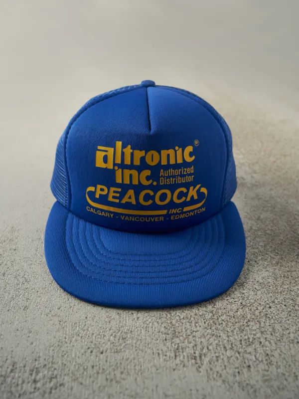 Vintage 90s Blue Altronic Inc Foam Trucker Hat sold by Rebalance Vintage