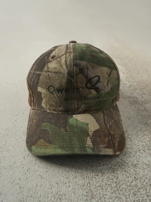 Vintage Y2K Camo Qwest Spirit of Service Embroidered Strap Back sold by Rebalance Vintage