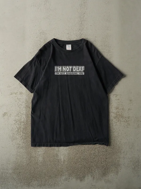 Vintage Y2K Black "I'm Not Deaf" Tee (M) sold by Rebalance Vintage